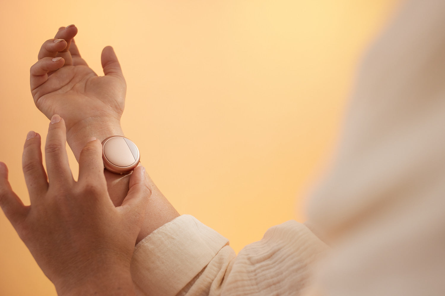 The Embr Wave wristband delivers on-demand safe, effective relief for hot flashes, chills, stress, and sleep.