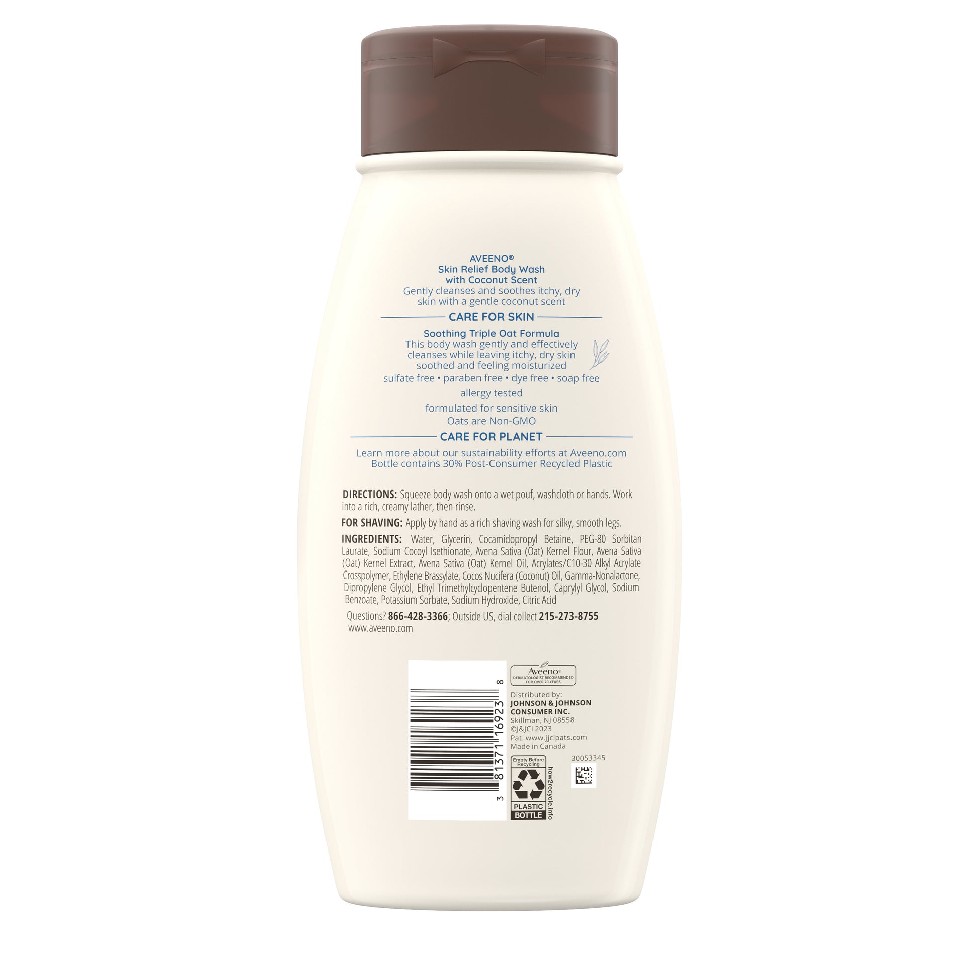 This sulfate free body wash is made with a soothing Triple Oat formula and formulated for sensitive skin.