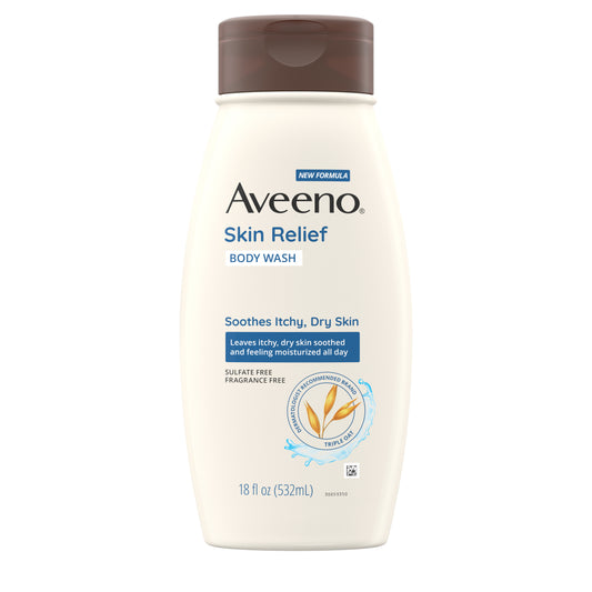 Gently cleanse while leaving itchy, dry skin feeling moisturized with Aveeno Skin Relief Fragrance-Free Body Wash.