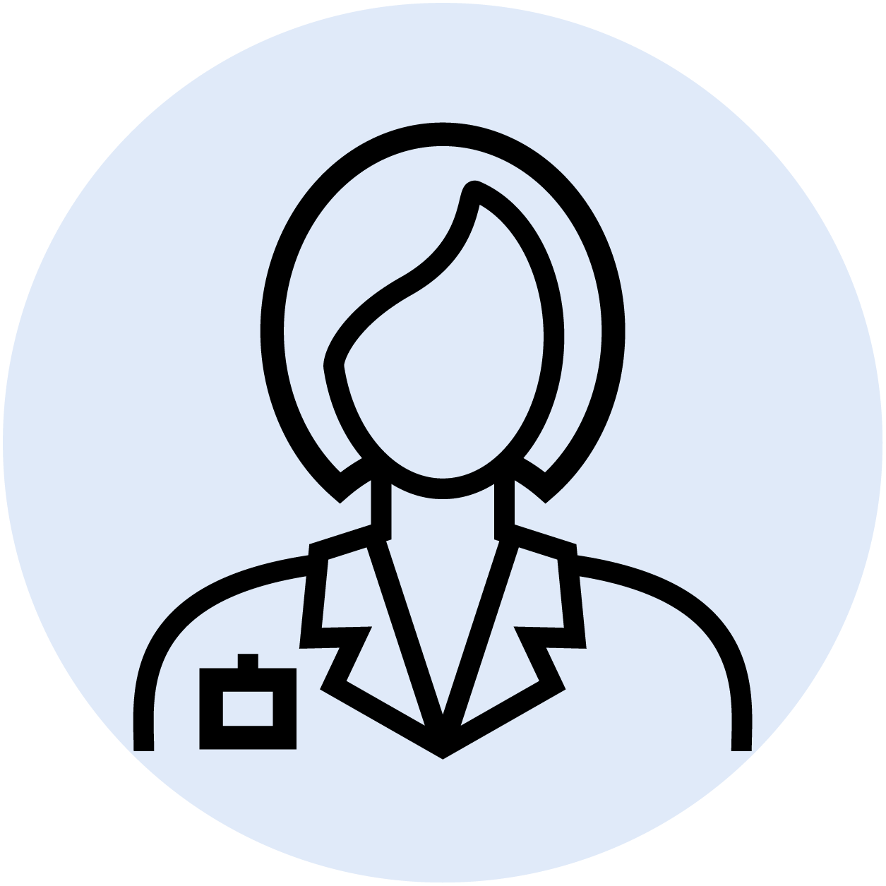 Icon of a female doctor or clinician