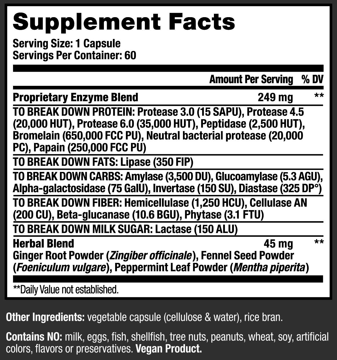 supplement facts label for HUM NUTRITION Flatter Me capsules