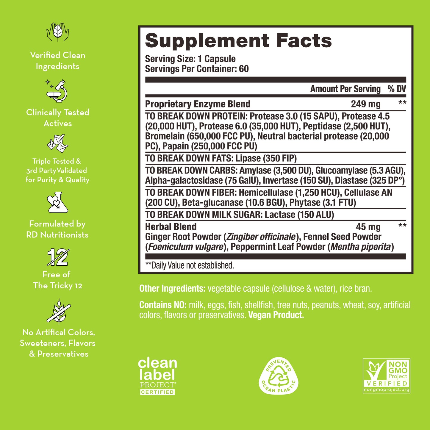 product description and supplement facts label on a bottle of HUM NUTRITION Flatter Me capsules