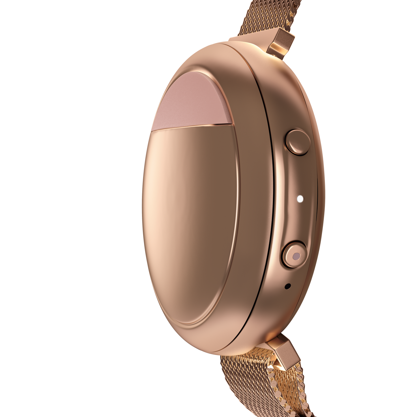 side view of Embr Wave Smart Cooling and Warming Wristband - Personalized Thermal Relief - Rose Gold