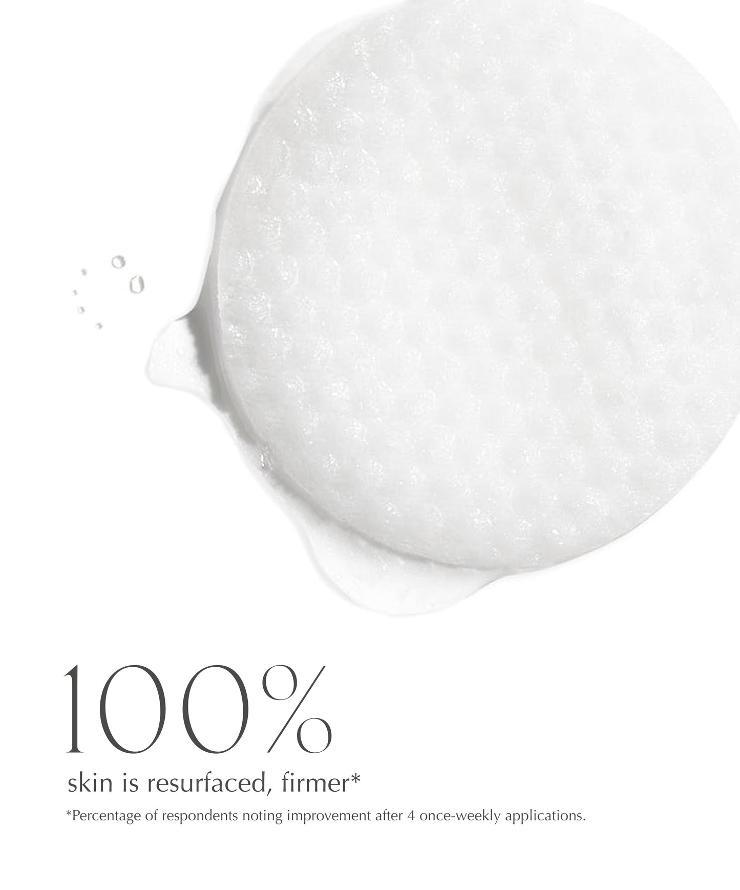 A close up of an Exuviance Pure Retinol Correcting Peel pad to resurface skin