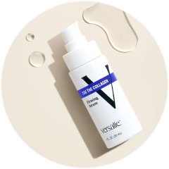 Bottle of Cue the Collagen Face & Neck Firming Serum from Versalie Skincare to represent SHOP
